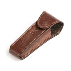 Mühle Safety razor etui van Bruin Leder